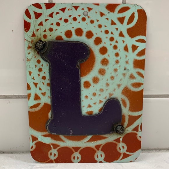 Handmade Recycled Metal Letter L Sign - Picture 2 of 5